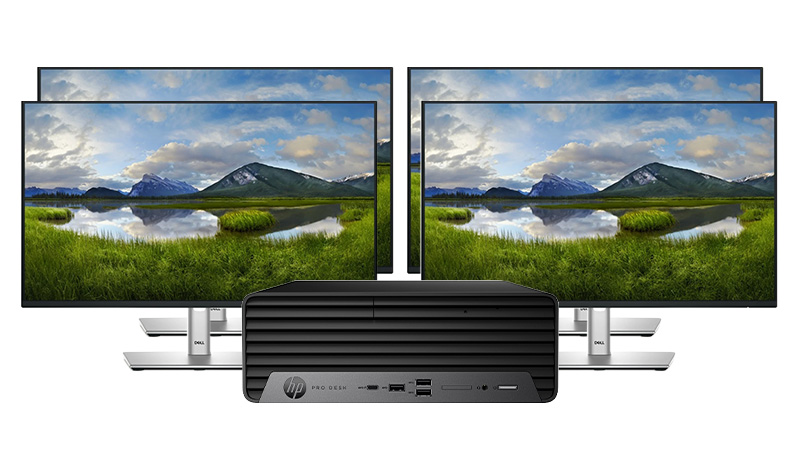 HP Pro 400 with 4 displays