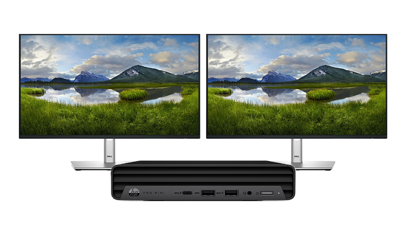 hp pro mini 400 dual display bundle