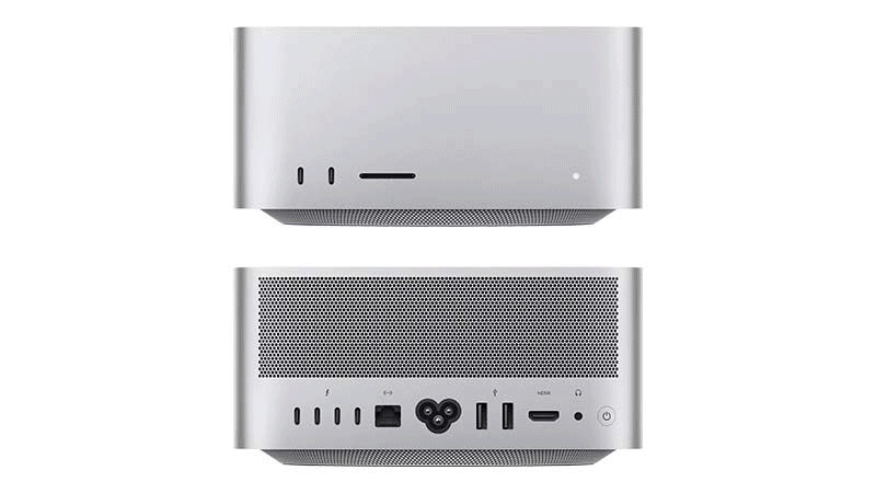 Front and back view image of the Mac Studio M2 Max