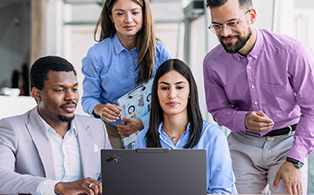 Lenovo laptop being used in office
