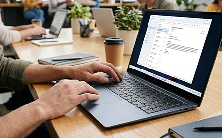 samsung galaxy book6 being used in an office
